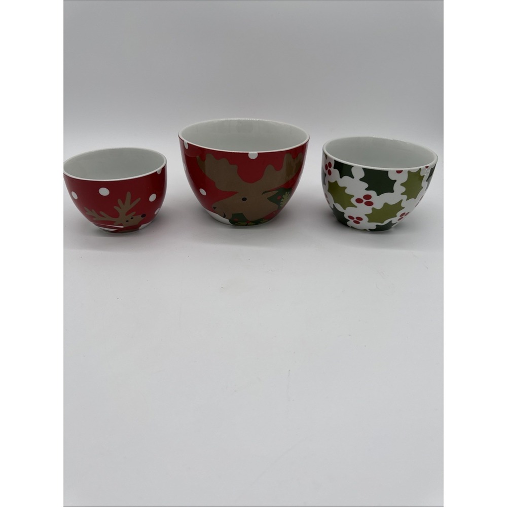 Set‎ 3 Crate & Barrel Snowman Christmas Holiday Nesting Bowls Joan Anderson 2018